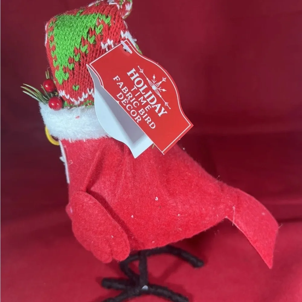 2022 Holiday Time Fabric Bird-  Christmas‎ Walmart bird Santa